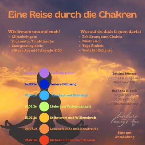 Eine Reise durch die Chakren - Chakrenyoga Workshopreihe