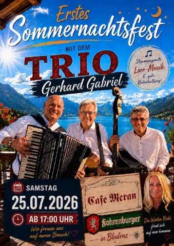 Erstes Sommernachtsfest mit dem Trio Gerhard Gabriel