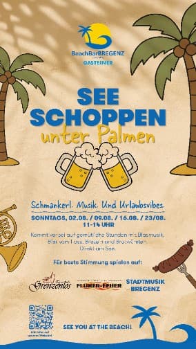 Seeschoppen unter Palmen