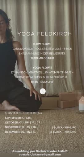 Yoga Feldkirch – Slow Flow & Yoga Flow