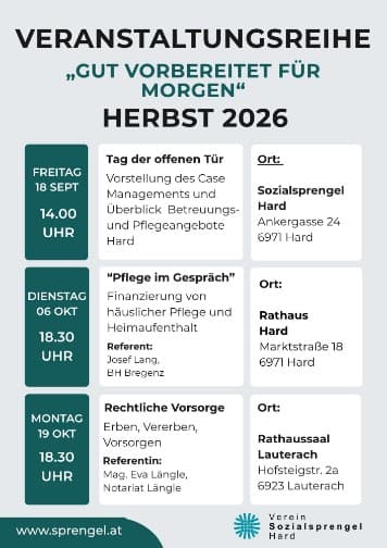 Gut vorbereitet für morgen: Vortrag: Betreuungs- und Pflegeangebote