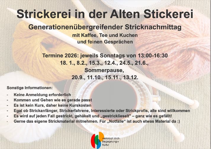 Strickerei in der Stickerei