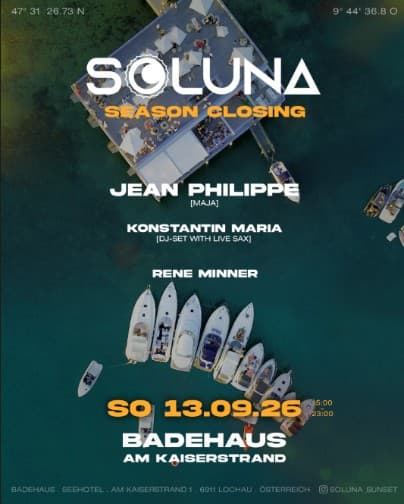 SOLUNA Season Closing im Badehaus