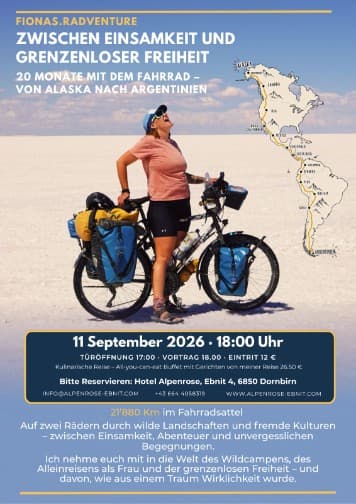 Reisevortrag: Solo Bike Tour von Alaska nach Argentinien